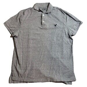 American Eagle Polo Shirt Men’s Large Gray Casual Short Sleeve Adult Normalcore